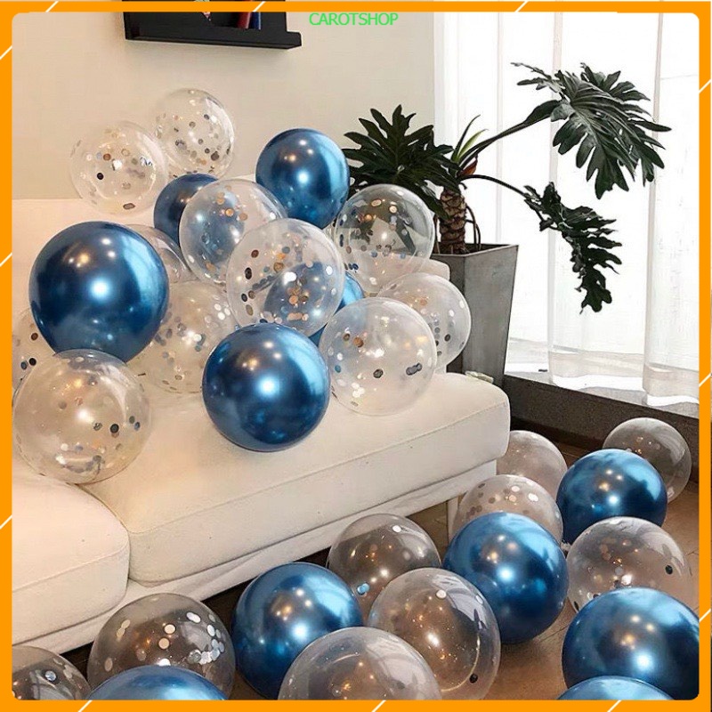 Bóng trong suốt lồng nhũ sequin size 12 inch
