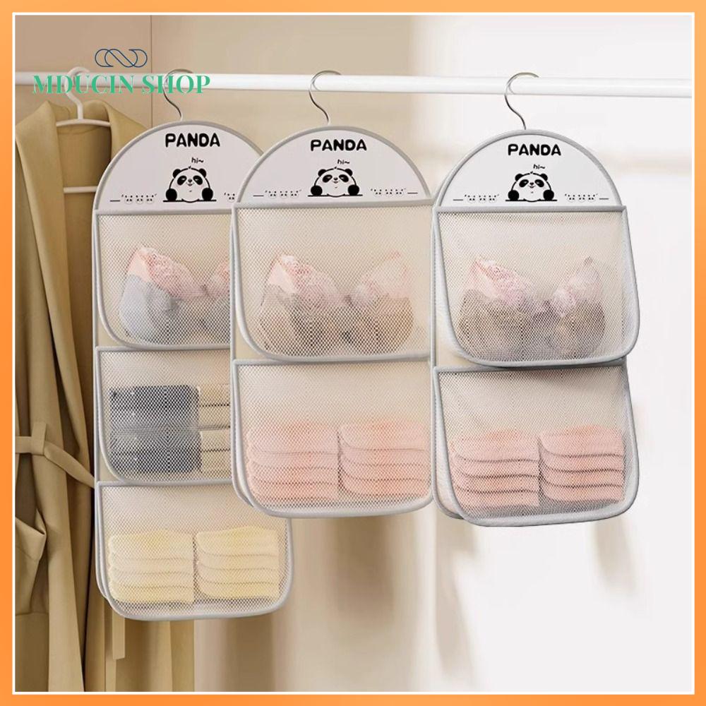 MDUCIN SHOP Dung lượng lớn Túi đựng đồ lót 2/3 lớp có móc treo Túi lưới  Nhiều lớp Túi treo tất