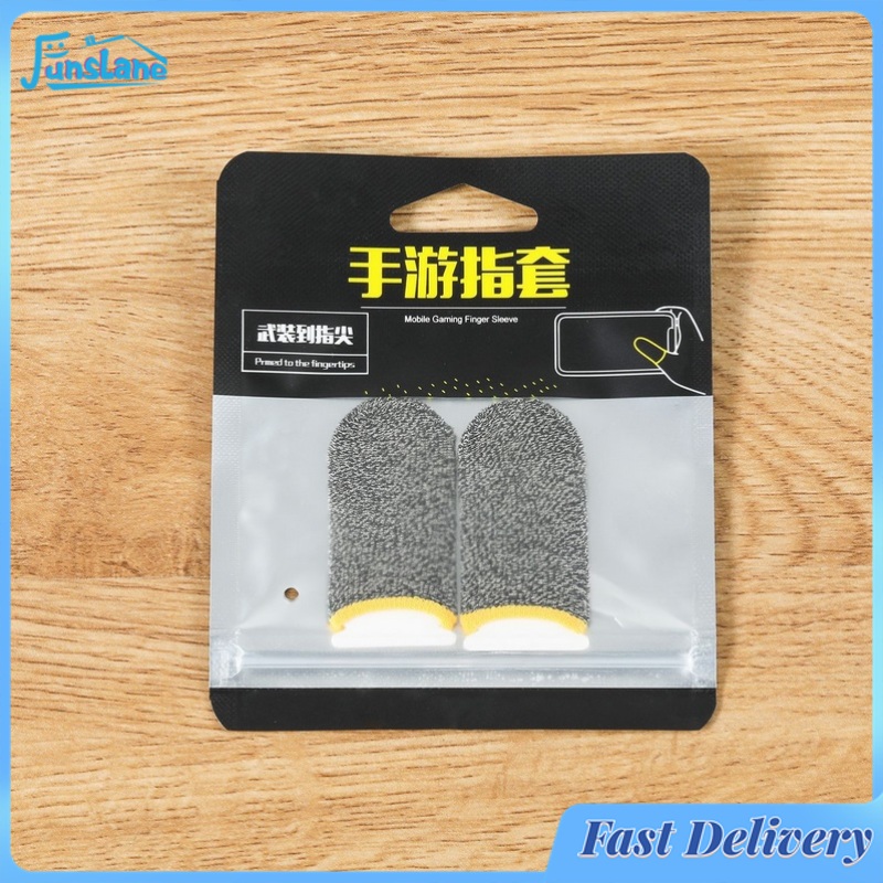 FunsLane 1 Pair Ultra-thin Fiber Finger Thumb Gloves Sweat Proof Finger Cots For Game