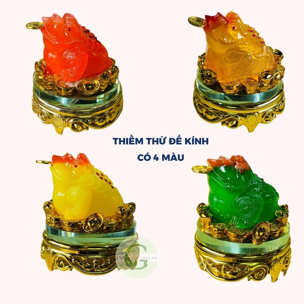 Cóc ngậm xu - tỳ hưu ngọc phong thủy đế kính xoay 360 độ - đặt ban thần tài