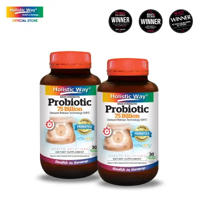 [Bundle of 2] Holistic Way High Strength Probiotic 75 Billion (30 Vegetarian Capsules per bottle) - exp: October 2022