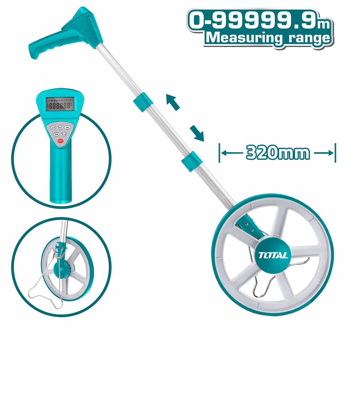 BÁNH XE THƯỚC ĐO CÓ KỸ THUẬT SỐ TOTAL TMT19923 - HÀNG CHÍNH HÃNG