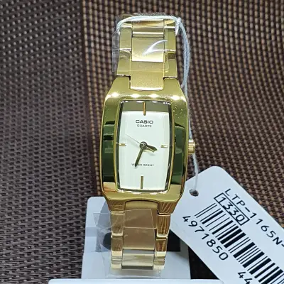 [Original] Casio LTP-1165N-9C Ladies Gold Dial Stainless Steel Analog Dress Watch