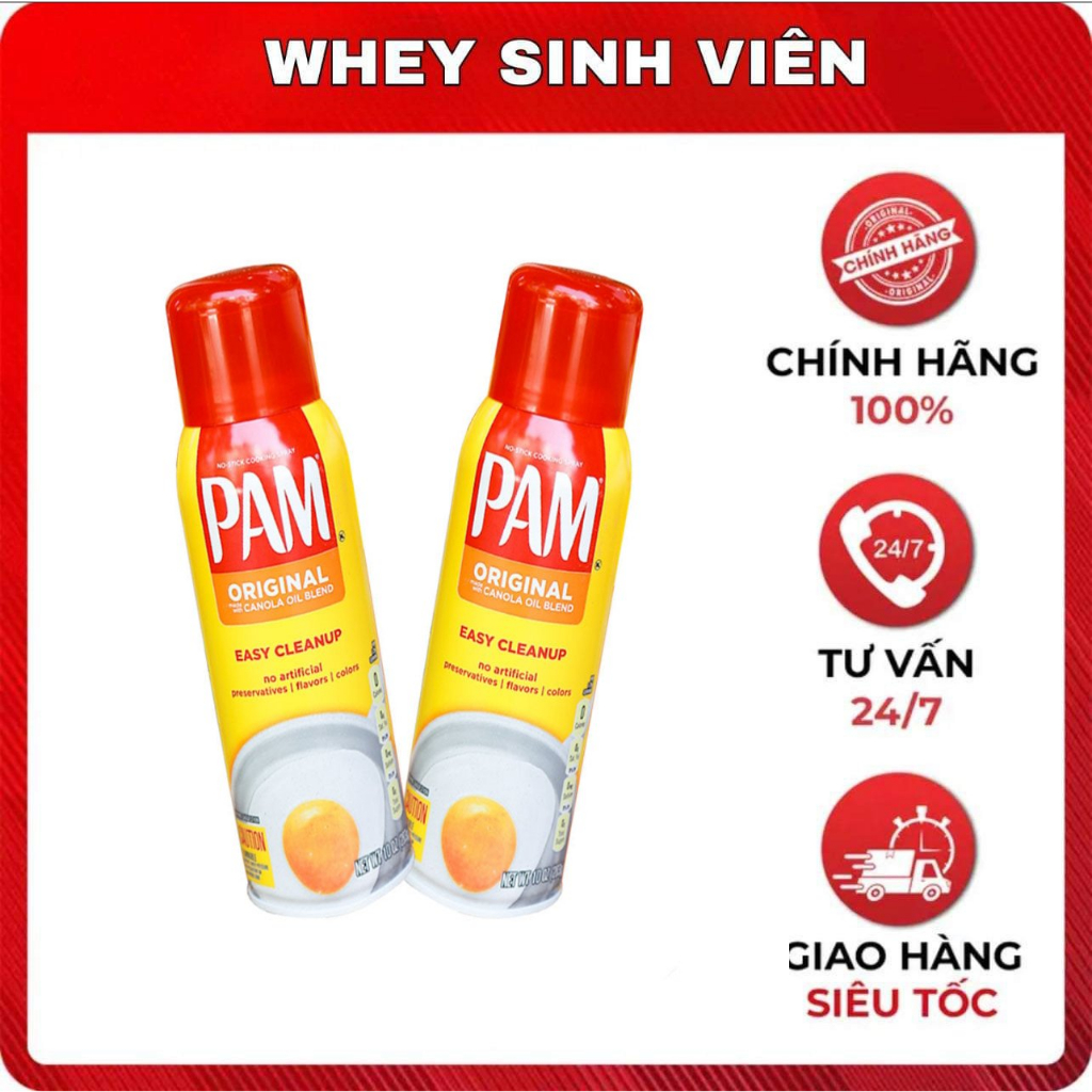 [Giá hủy diệt] Các Loại Dầu Xịt Ăn Kiêng 0 Calories Crisco & Pam CHÍNH HÃNG - Whey Sinh Viên HP