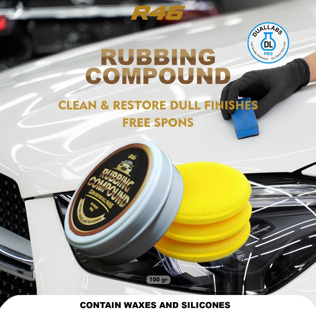 R46 Rubbing Compound Poles Mobil Motor Premium Kompon Penghilang Baret Halus Body Cat Kusam Poles Bodi Rubbing Polishing Wax Harga 28,500 rupiah*Gratis Ongkir