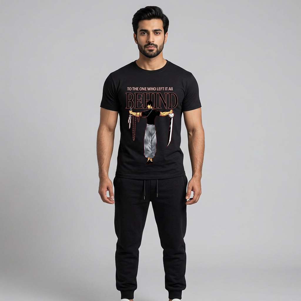 Toji Fushiguro Anime Printed Cotton Half Sleeves O Neck Tshirt & Trouser Tracksuit For Men & Boys