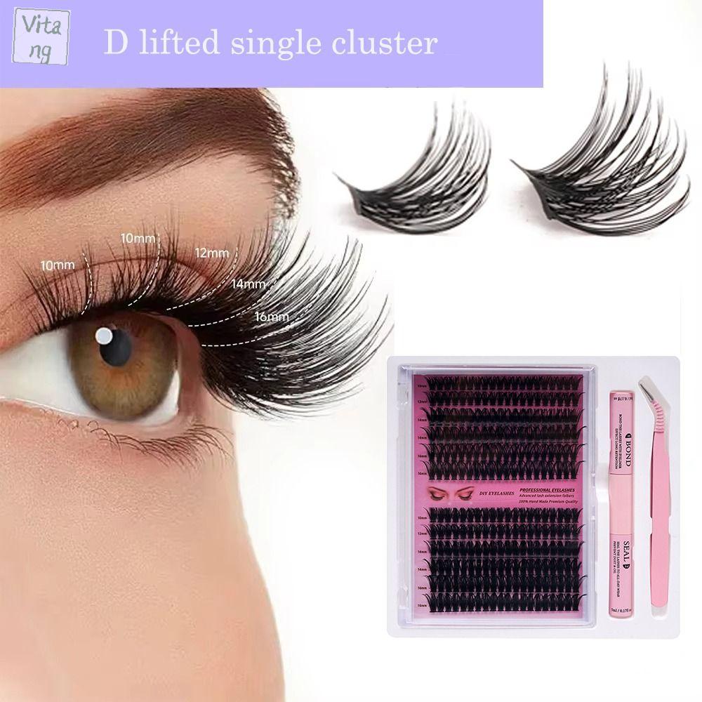 VITANG Phong cách Hàn Quốc Lông mi giả DIY 3D Mắt truyện tranh Cụm đơn nóng chảy Mô phỏng Tự nhiên Mi cong D Phụ nữ