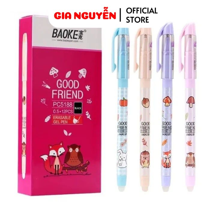 Bút GEL tẩy xóa được học sinh Good Friend Baoke PC 5188 Ngòi 0.5mm Mực Tím Gia Nguyễn --