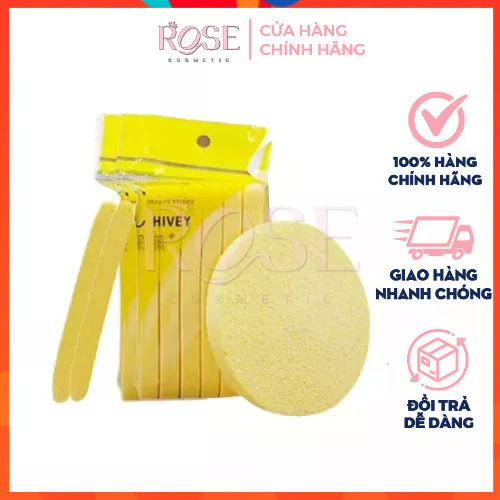 Bông mút nở rửa mặt bọt biển chivey tẩy trang làm sạch da dạng nén bịch 12 miếng