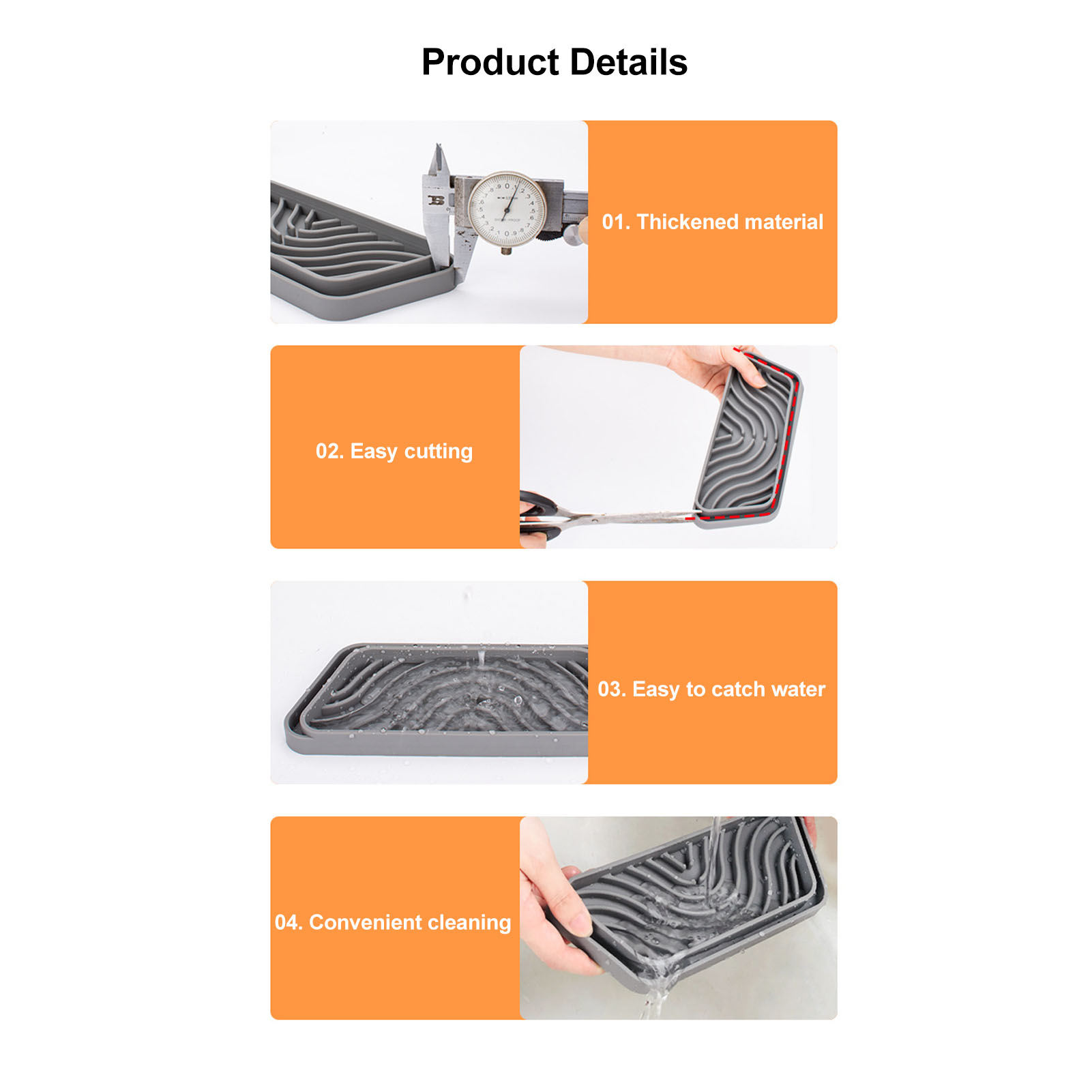Tủ lạnh nước nhỏ giọt khay Catcher cuttable Silicone tủ lạnh nước nhỏ giọt khay Catcher dễ dàng để làm sạch cho sử dụng trong gia đình