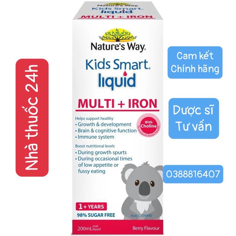 date 2024- Sắt nước Nature s Way Kids Smart Liquid Multi + Iron
