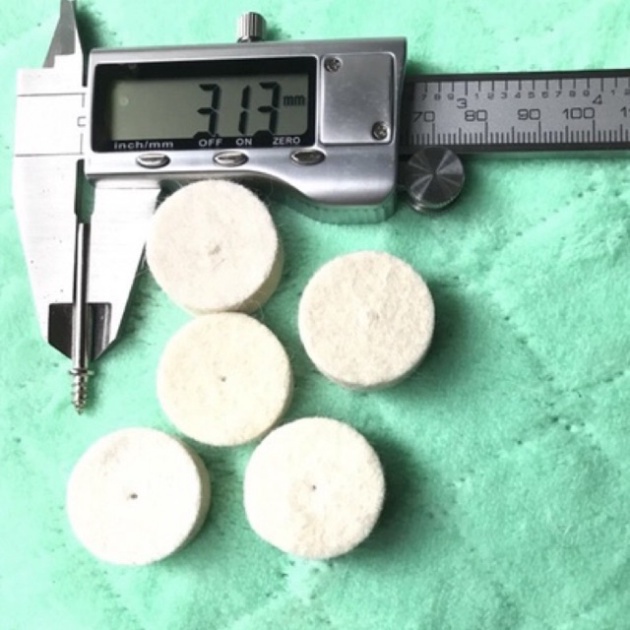 bộ 5 bánh đĩa nỉ đánh bóng 25mm dày 9mm cán 3.17mm