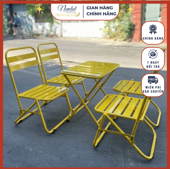 🍅Siêu bền_Chắc_Đẹp🍅 Bàn ghế xếp mẫu mới cafe sắt sơn tĩnh điện nhiều màu hàng của công ty Duy Phương Nemtot Bedding