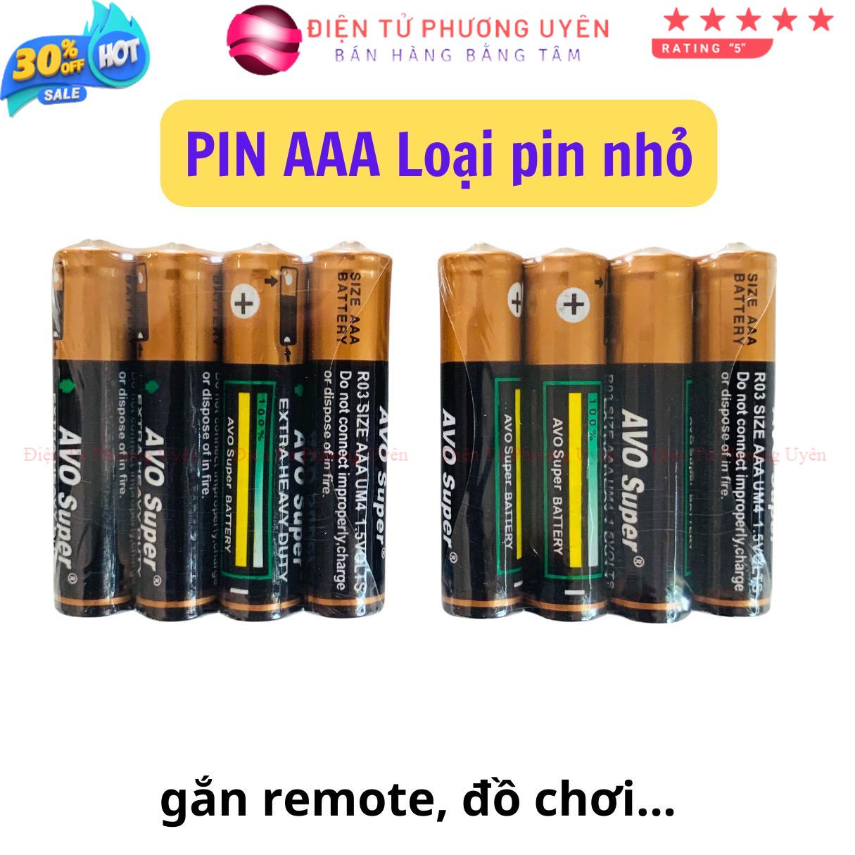 Pin aaa avo super 1.5v, pin 3a dùng cho remote, đồ chơi trẻ em - điện tử phương uyên