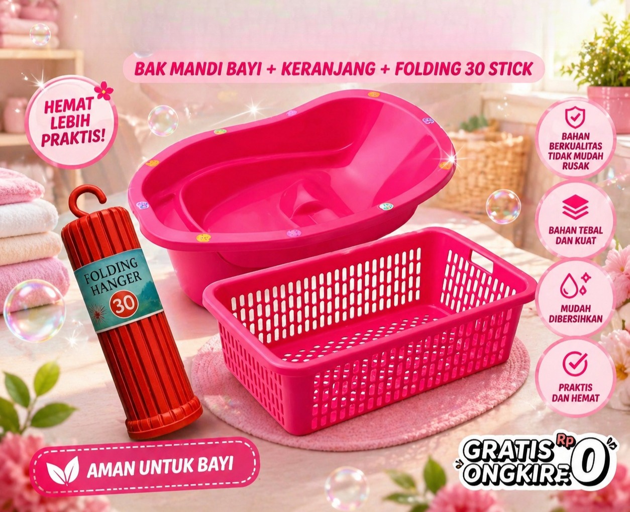 Paket Hemat Bak Mandi Bayi / Baby bathtub / Bak bayi