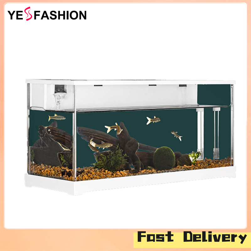 Yesfashion Desktop Fish Tank, Small Aquarium Fish Bowls, Acrylic Ultra Clear Mute Goldfish Tank, Filter Aquarium Fish Tank For Betta Fish, Shrimp, Goldfish ราคา 753 บาท*ส่งฟรี