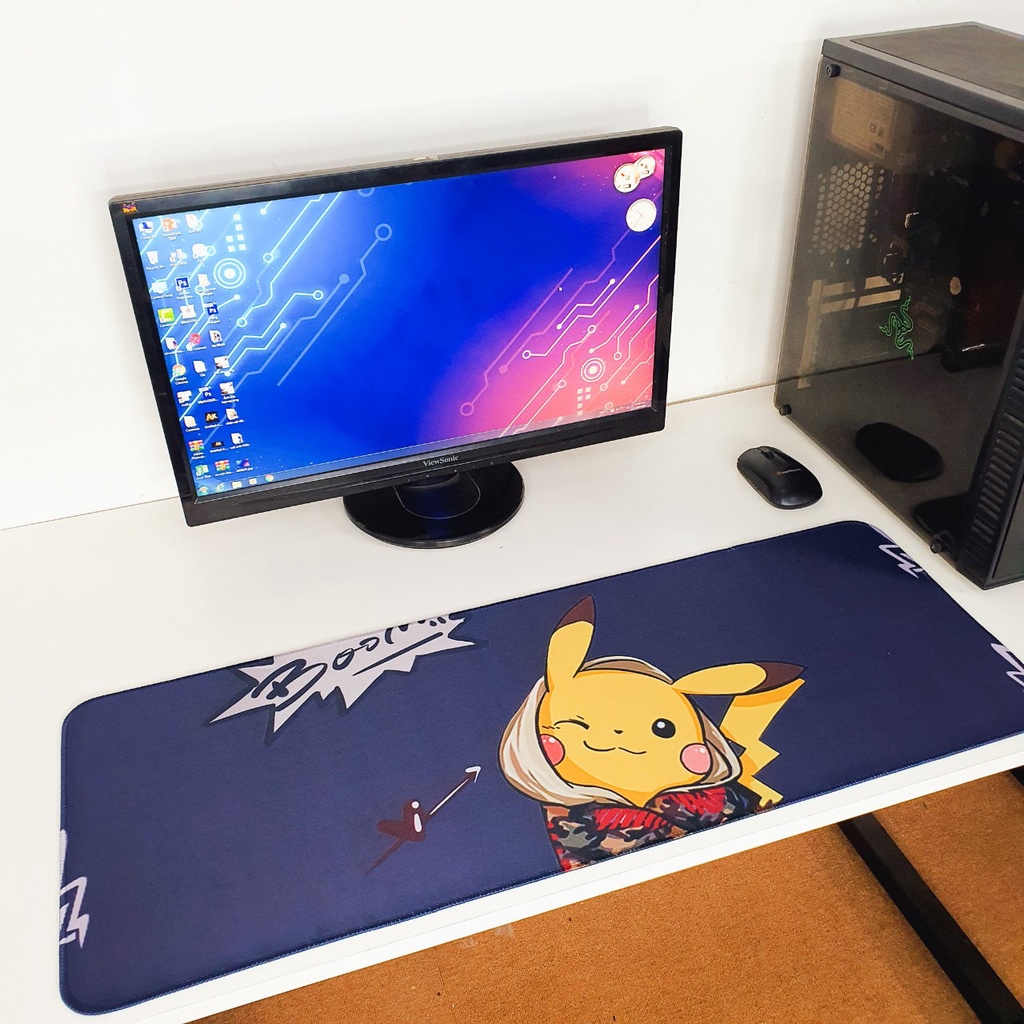Lót chuột cỡ lớn 80x30cm dày 2mm pad gaming cỡ lớn speed bo viền chắc chắn