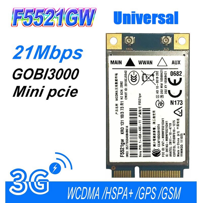 Universal F5521GW WWAN Card Gobi3000 HSPA EDGE 21Mbps 3G Card WWAN WANL