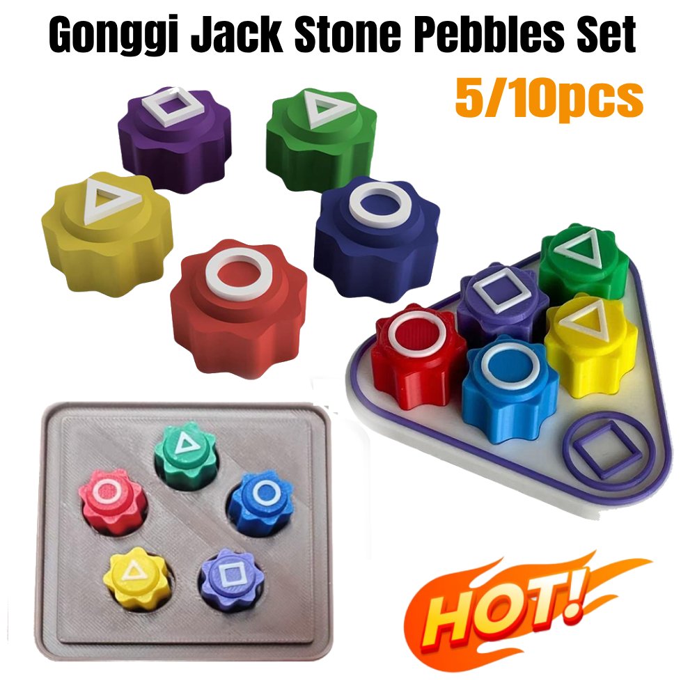 Gonggi Jack Stone Pebbles Set Fun Stone Catching Game Hand Eye Coordination Training Toy Gonggi Set for Board Game Party Games