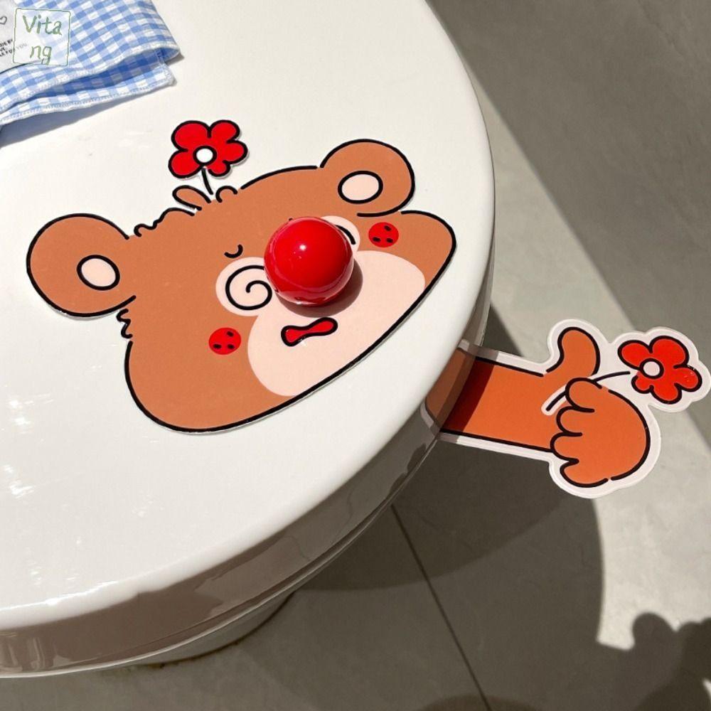 VITANG Acrylic Dụng cụ nâng nắp bồn cầu Phim hoạt hình Rảnh tay Bộ nâng nắp bệ toilet Sáng tạo Tiện lợi Dụng cụ nâng nắp kiểu lật Sử dụng trong gia đình
