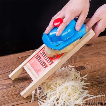 SUNDAY Alice lau khoai tây cắt nhỏ gạt nước sử dụng kép Shredder Cắt vụn bảo vệ tay gỗ đặc lau bảng dăm thô dây dây mỏng nhà bếp gỗ gia dụng Shredder cho rau trái cây bắp cải