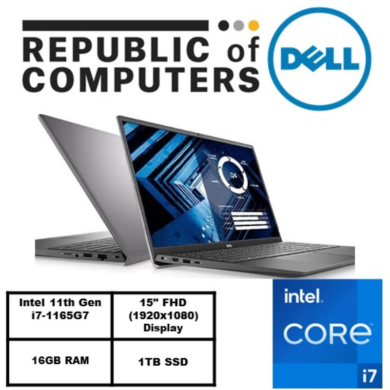New 11th Gen (READY STOCK) New Vostro 15 3500- Intel® Core™ i7-1165G7/Windows 10 Pro/Intel® Iris® Xe Graphics /16GB RAM/1TBSSD/3 years warranty