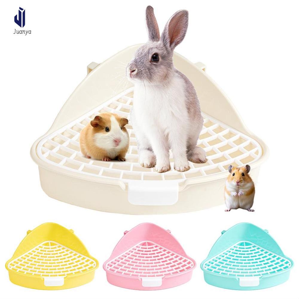 Juanya Thỏ khay đi vệ sinh cho mèo cưng Nhà Vệ Sinh Động Vật Bô Huấn Luyện Viên Bunny Góc Nhà Vệ Sinh Hộp Cho Chồn Hamster Rồng Mèo Guinea Lợn Nguồn Cung Cấp