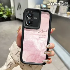 YIWESAN Casing Hp Untuk VIVO Y22 VIVO Y22s Case pelindung lensa kamera Kesing Pegangan anti selip perlindungan Cesing desain Bahan berkualitas tinggi Silikon Softcase kasing