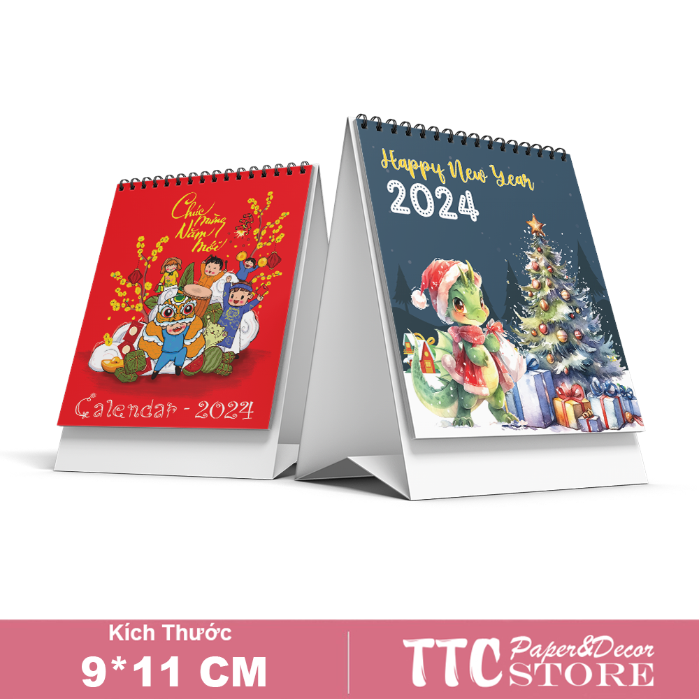 Lịch Để Bàn Lịch Bỏ Túi Mini Dễ Thương 910cm Có Lịch Âm Có Ngày Lễ Tết Siêu Đẹp Thiết Kế In Lịch 2024