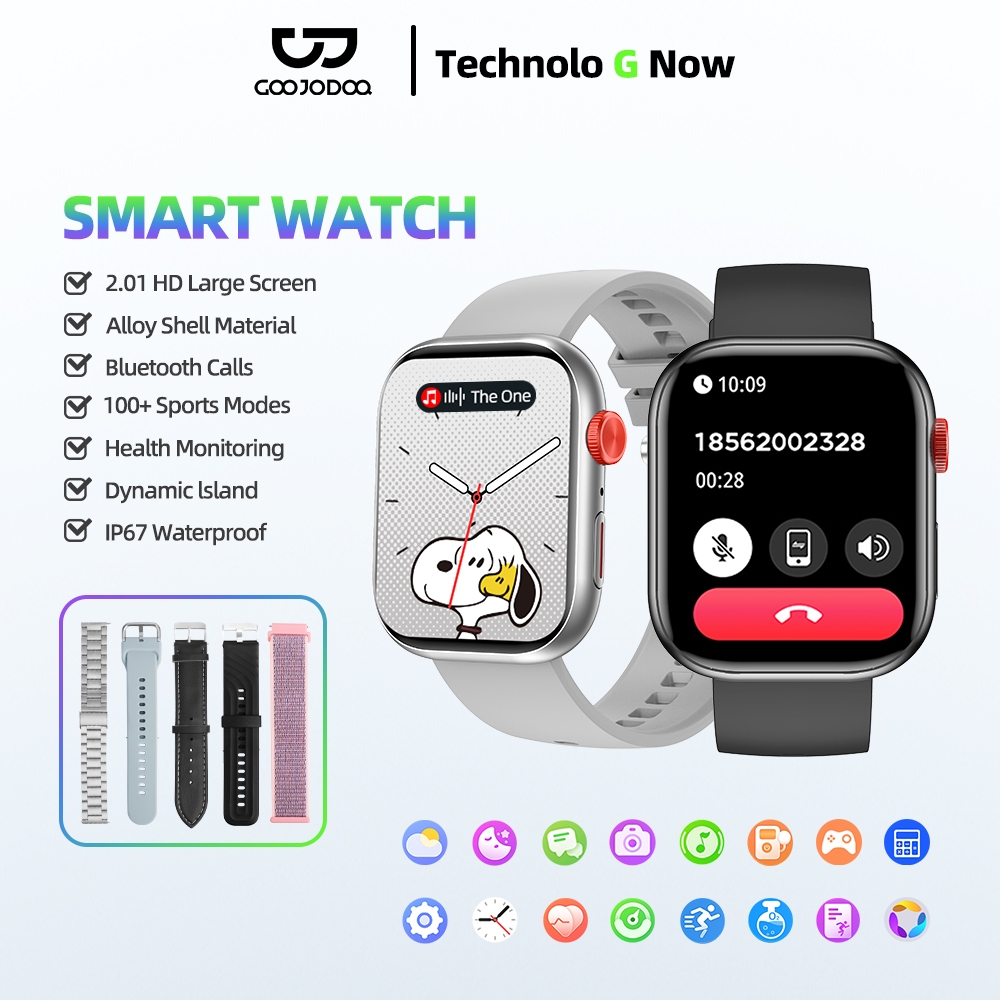 Goojodoq Smart Watch 5in1 Replaceable Strap 2.01 Ip67 Hd Screen with Strap Blood Pressure Monitor/Voice Ai Assistant - Merek GOOJODOQ Harga 169,000 rupiah*Gratis Ongkir