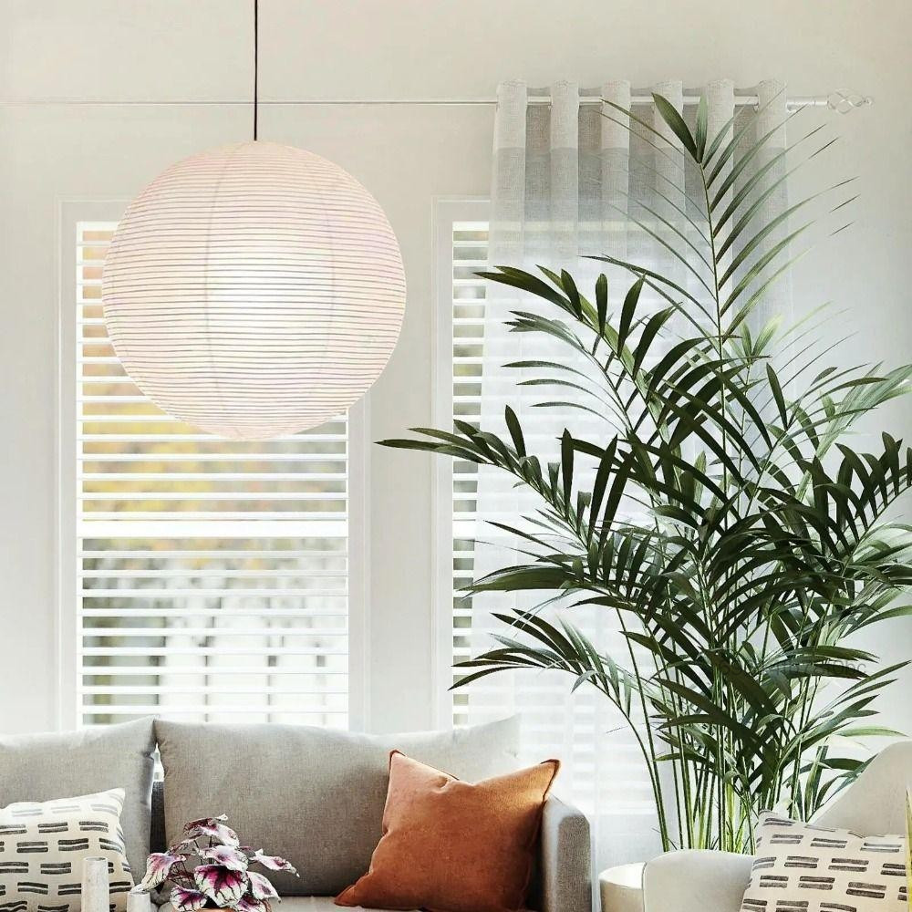 ฝาครอบโคมไฟจี้กระดาษสไตล์ญี่ปุ่นทรงกลม - โคมไฟเพดานสไตล์วินเทจสำหรับบาร์ลอฟท์ ราคา 10 บาท*ส่งฟรี