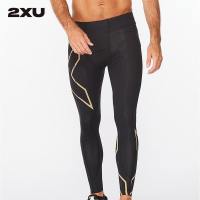 2XU Men Light Speed Compression Tights - Black/Gold Reflective