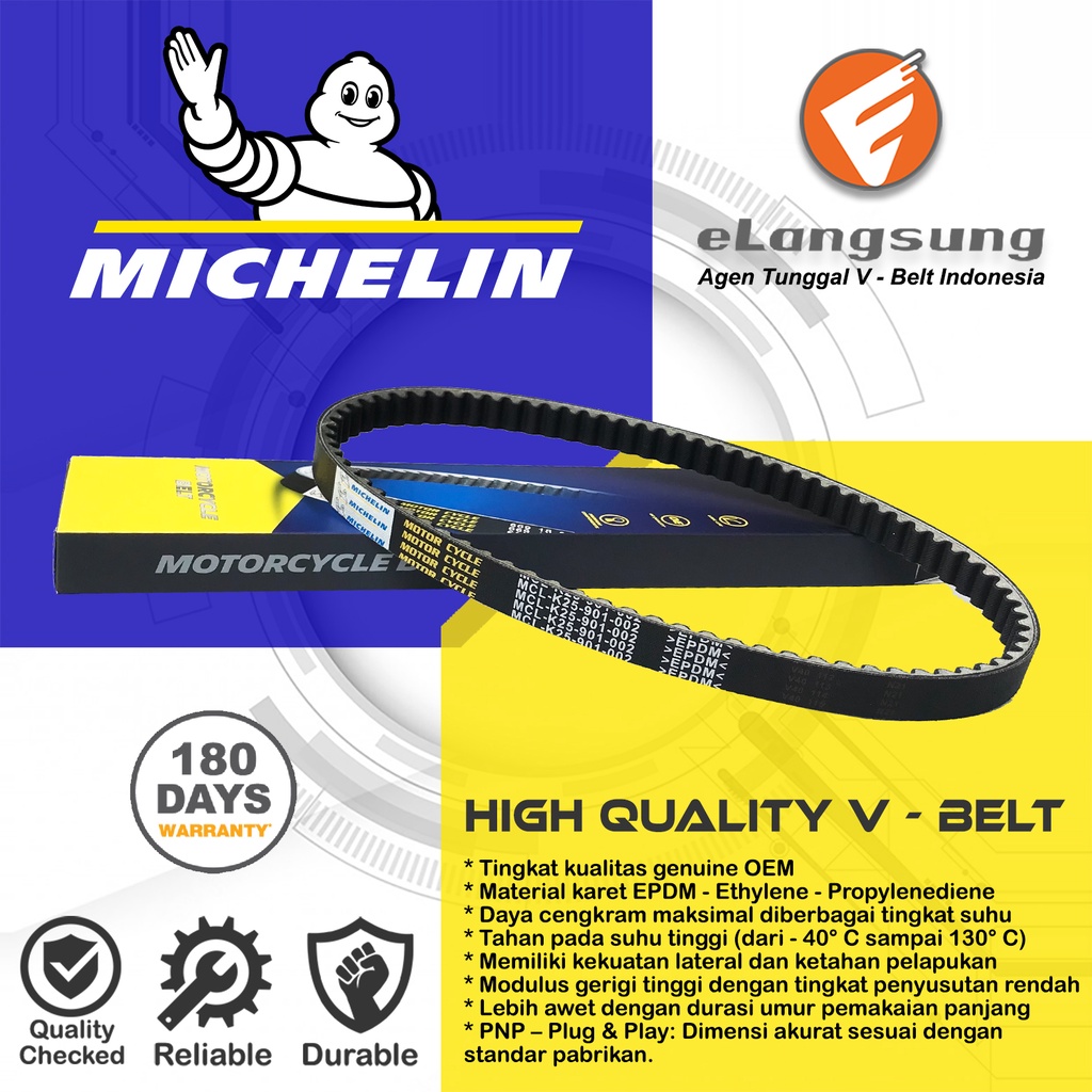 Michelin Van Belt Beat FI Stater Kasar Scoopy Fi Spacy Fi Vario 110 CBS K25 KZL - eLangsung Harga 104,500 rupiah*Gratis Ongkir
