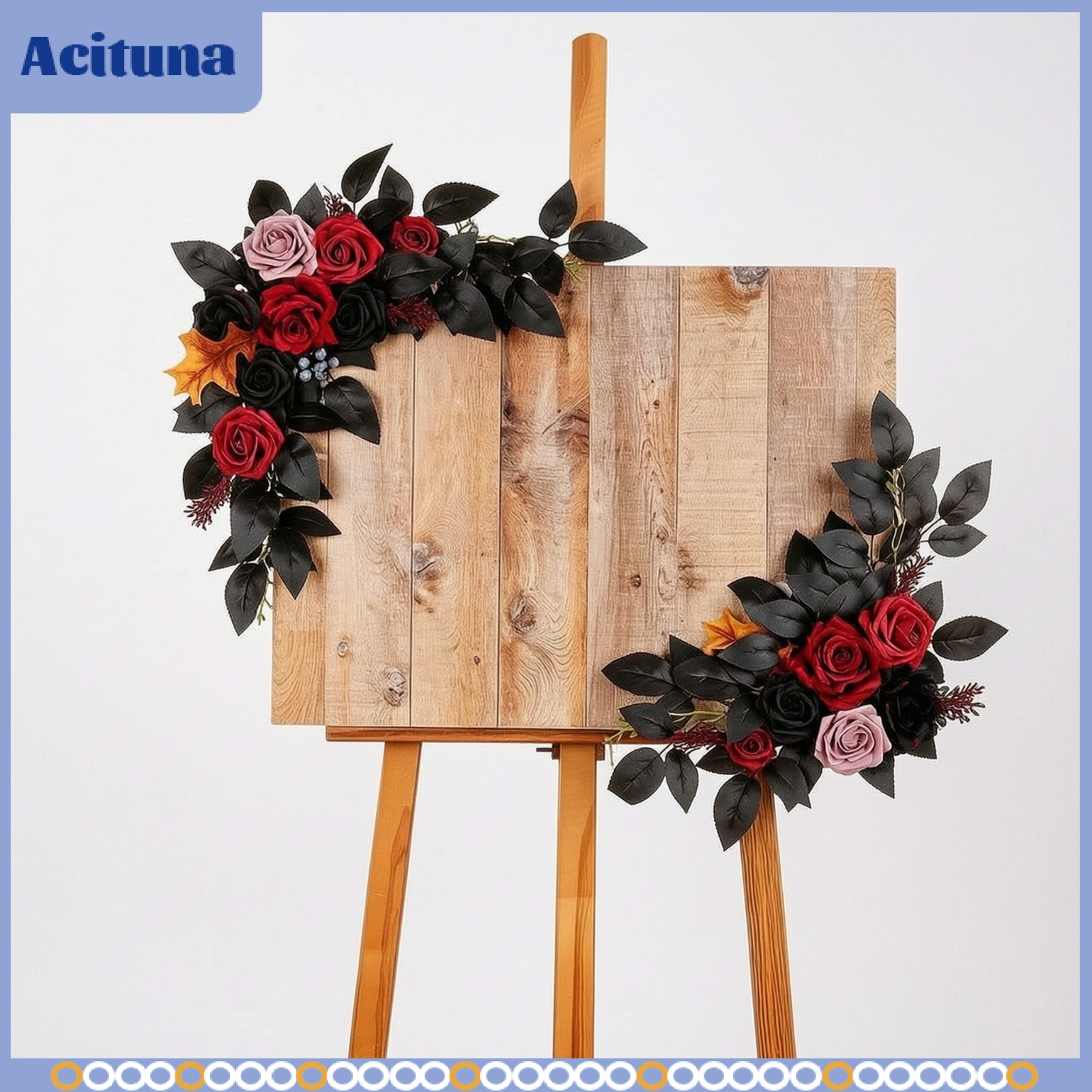 Acituna 2 Pieces Gothic Artificial Flower Swags with Zip Ties Asymmetrical Decorations Reusable Decoration Handmade for Halloween Parties ราคา 2,679 บาท*ส่งฟรี
