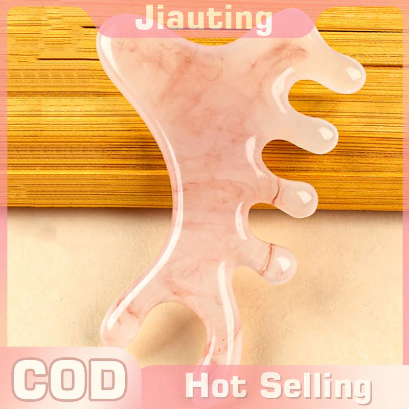 Jiauting Lược mát xa kinh tuyến 4 trong 1 Lược mát xa bằng gỗ đàn hương 4 trong 1 Lược mát xa da đầu kinh tuyến lược cạo cổ vai