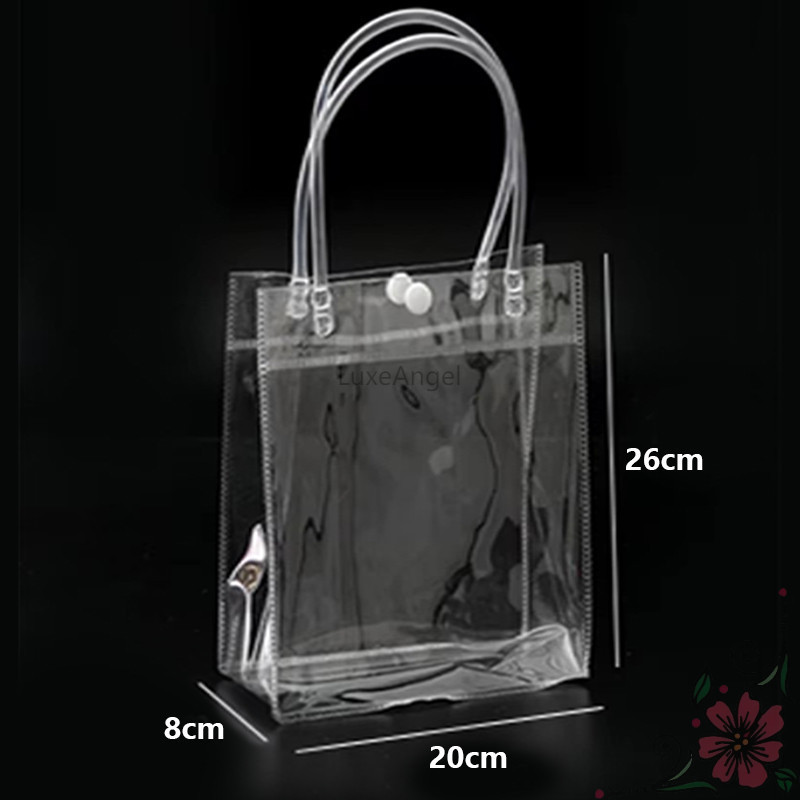 5/10PCS PVC/ Plastic Transparent Bag/ Transparent Tote handbag gift Clear bag gift packaging