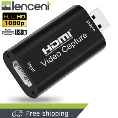 Lencent Audio Video Capture Cards-HDMI to USB 2.0-High Definition 1080p 30fps-Record Directly to Computer for Gaming Streaming Teaching Video Conference or Live Broadcasting