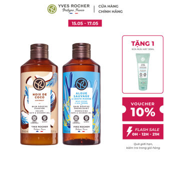 Combo 2 Sữa Tắm Làm Sạch Yves Rocher Yves Rocher Coconut và Wild Algae & Sea Fennel 400ml x 2
