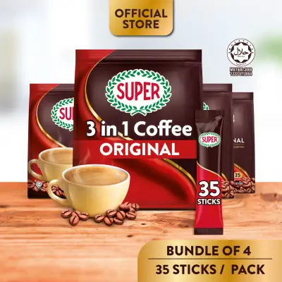 SUPER Original Instant 3in1 Coffee, 35 sticks (Bundle of 4)