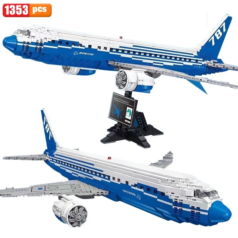 Compatible with LEGO Máy bay chở khách Boeing 787 khối xây dựng thành phố sáng tạo máy bay chở khách