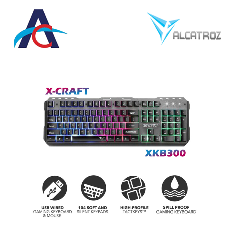 Alcatroz XKB-300 Spill Proof Gaming Keyboard with FX Backlight Effect Singapore