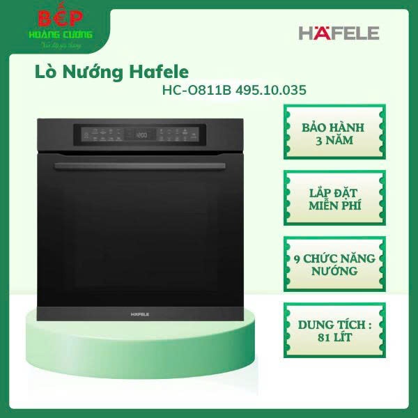 Hafele HC-O811B – Lò nướng đa năng cao cấp, 9 chế độ nướng linh hoạt, Full cảm ứng, vệ sinh thủy phân, khóa trẻ em, hiệu quả & bền bỉ vượt trội