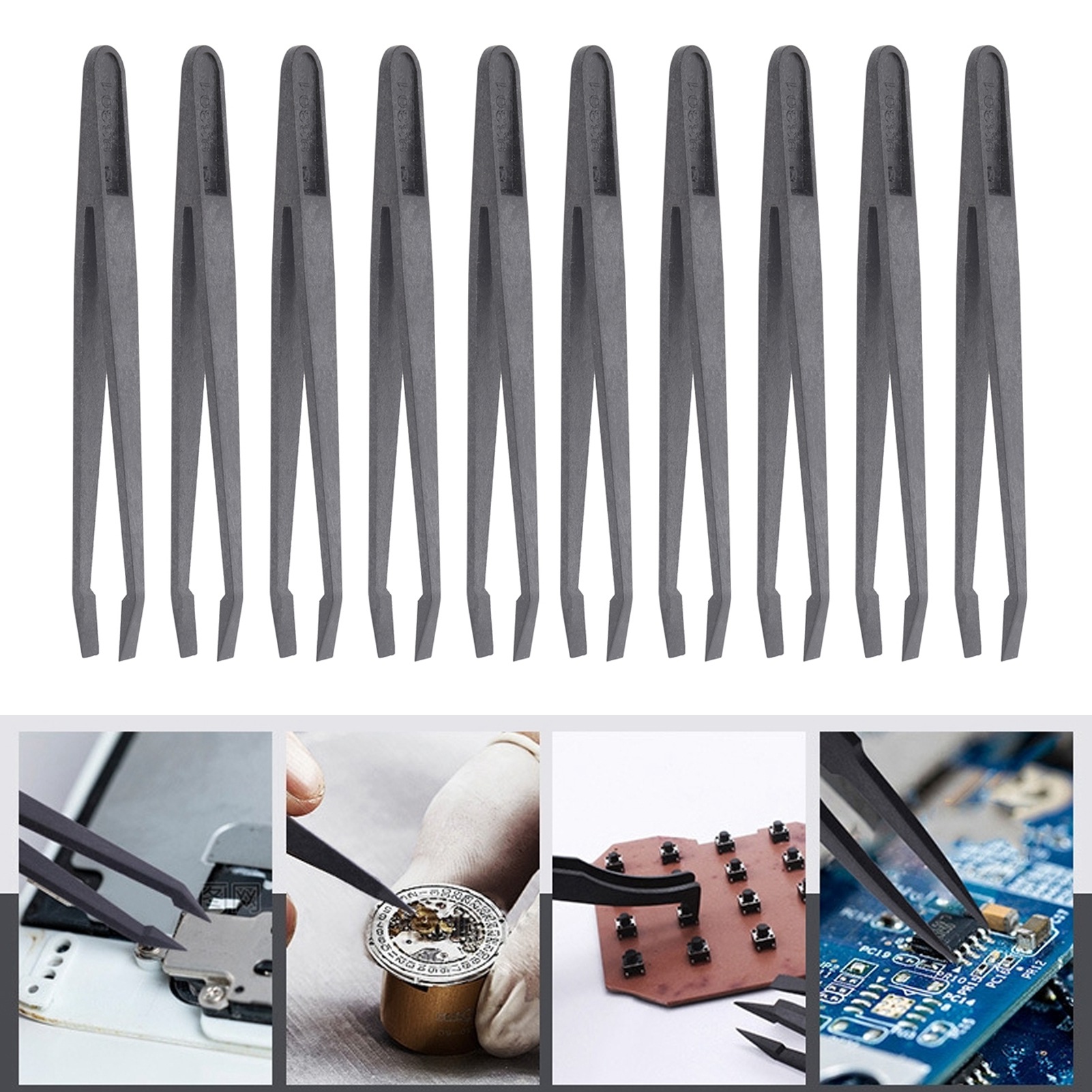 Sợi Carbon nhíp chống tĩnh điện chống axit và kiềm cho sửa đồng hồ cho sửa điện thoại di động