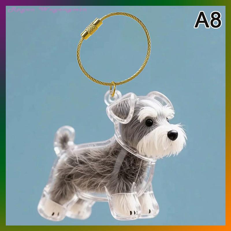 Rayua Rõ ràng Puppy tóc tưởng niệm lưu niệm viên nang pet của chó lông container tự làm mặt dây chuyền Keychain trang trí vật nuôi những người yêu thích nhà hiển thị Quà Tặng - 9