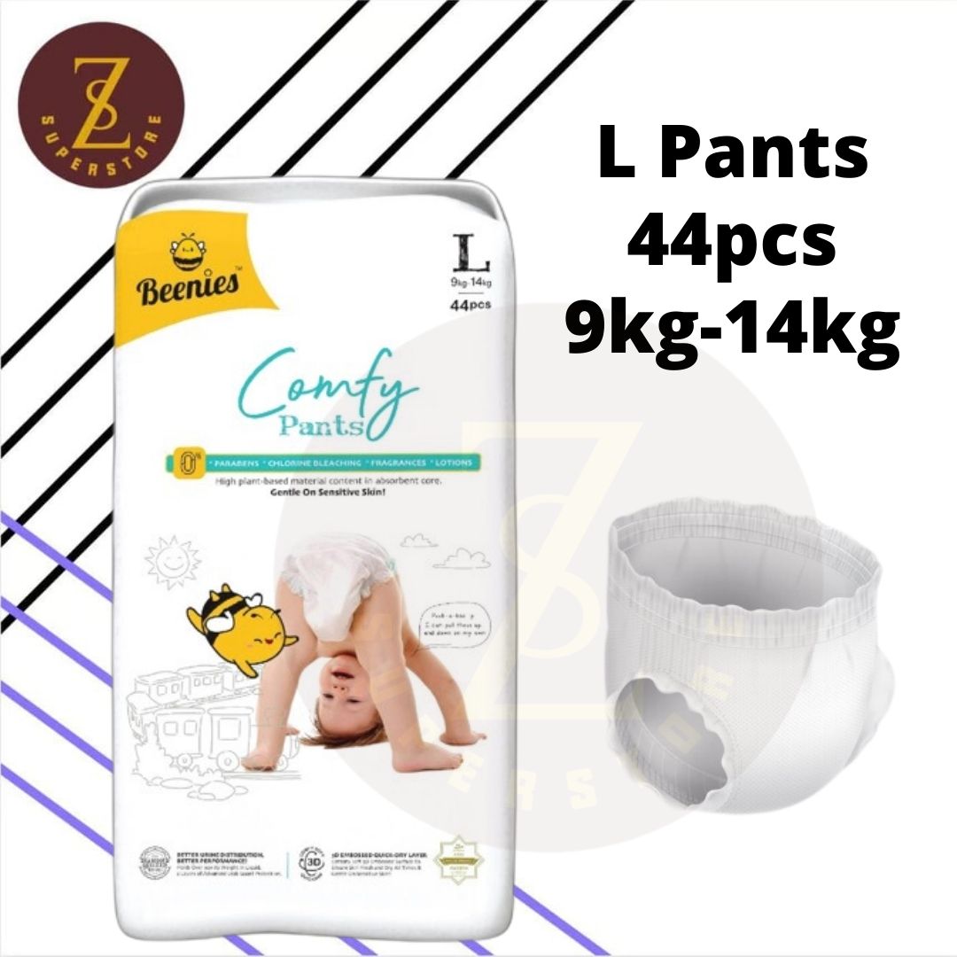 Beenies Diapers Comfy Pants Jumbo Pack / Lampin Bayi Diapers Jenis Seluar M / L / XL / XXL / XXL / XXXL - 1 packs