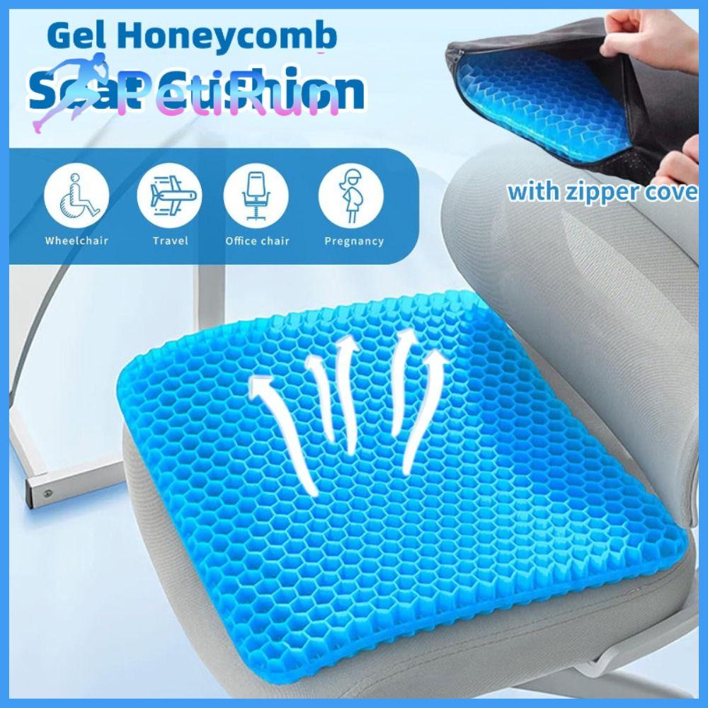 PETIRUN Gel tổ ong Đệm ngồi Silicone Thoáng khí Đệm đá  Làm mát Đệm ghế ô tô Hỗ trợ lưng cho người ngồi lâu, giảm đau