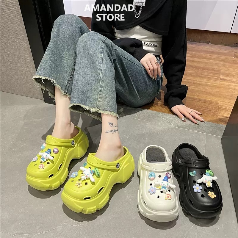 Dép đi trong nhà qiaoyuluo áo khoác ngoài của phụ nữ Dép Lê Nữ đế dày với một Dép xăng đan có buộc nơ áo khoác ngoài của phụ nữ Dép đế xuồng phụ nữ