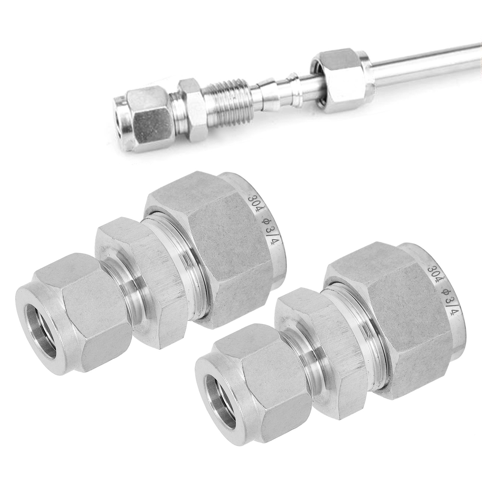 QuickScrew 2 Cái Bộ Chuyển Đổi Ống Nén Thẳng Bộ Chuyển Đổi Ống Nén Ống Dầu Giảm Cho Ống Nước Phụ Kiện Ống Khí (?10-?14)