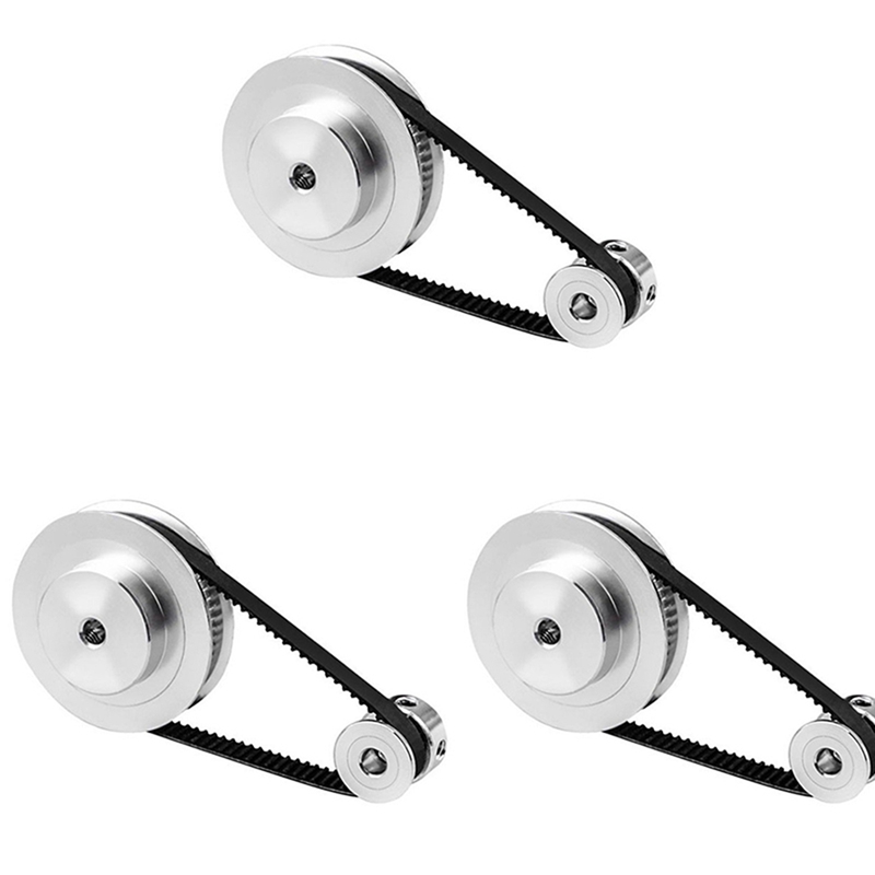 (XTUJ) 3X 2Gt Synchronous Wheel 1:3 Reduction Transmission Pulley Pulley Model Mechanical Belt for 3D Printer - 200X8X8mm