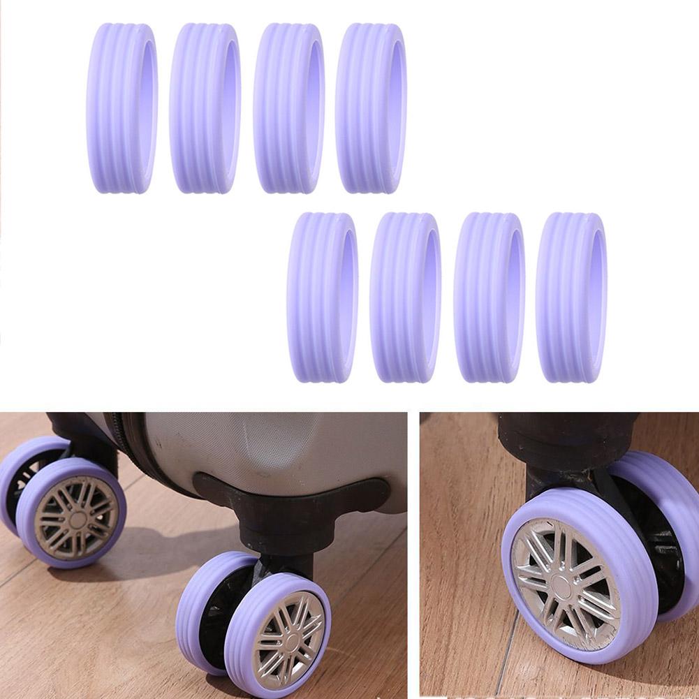 8PCS/Set Luggage Wheels Protector Cover Reduce Wheel Wheels Cover Caster Absorber Silicone Luggage Protection Noise Silent Reduce Wheel Shock Wear Pad Mute H0W5